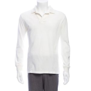 Loro Piana Ivory Long Sleeve Polo Shirt